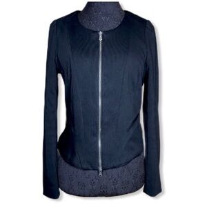 AMBITION Black Structured Zipper Jacket